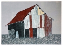 'Barn', woodcut, 73 x 59cm
